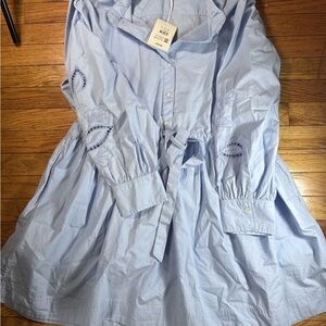 Free Assembly Light Blue Embroidered Dress XL